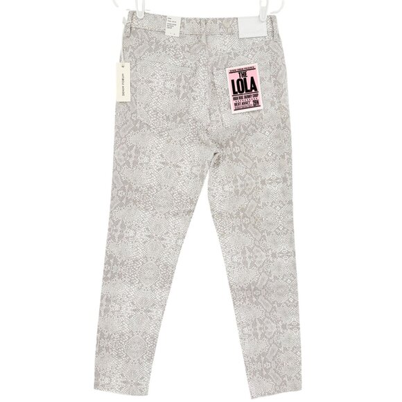 Aritzia Denim Forum Women The Lola Snake Print Light Brown Skinny Crop Jeans 29W - Picture 2 of 12